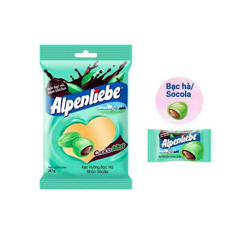 Kẹo Alpenliebe vị bạc hà socola 261g